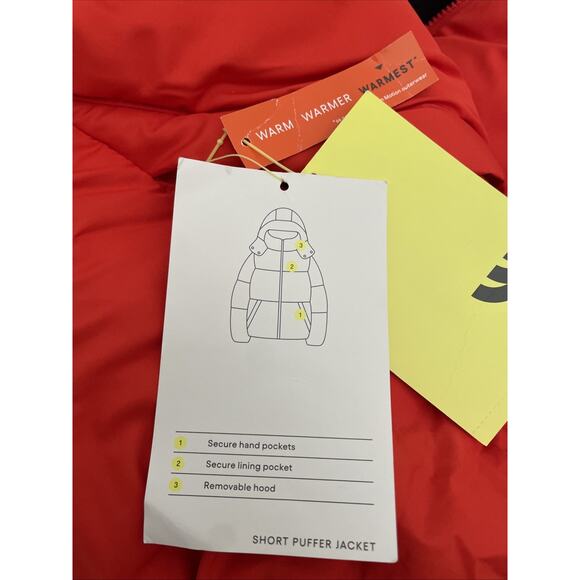 NWT Men's Heavy Puffer Jacket - All in Motion Red Orange X-Large NWT Reg $68 - Picture 3 of 12